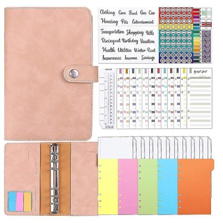 A6 Ringbind Notesbog, Budgetplanlægger, Pakke med 36 A6 Budget Ringbind Pengekuverter Pengeorganiser med