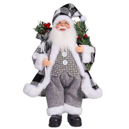 Julepynt Julemandsfigur Ornament, Sort og Hvidternet Julemand