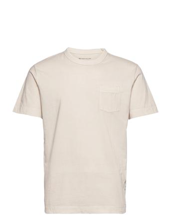Naturally Dyed T-Shirt With Pocket T-shirts Short-sleeved Creme Tom Tailor