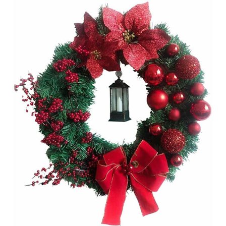 Elegant julkrans röd julkrans fönster och dörr väggdekor ytterdörr dekoration krans