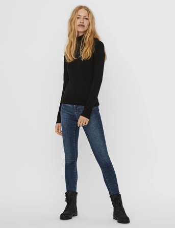 Vero Moda Vmglory Ls Rollneck Blouse Ga Noos - Black - L