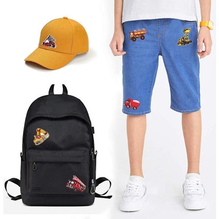 Stryge-på-lap 16 stykker Stryge-på-lapper Broderet Lastbil Lap