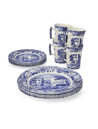 Spode Blue Italian 12 Piece Set - Blue - ONE SIZE