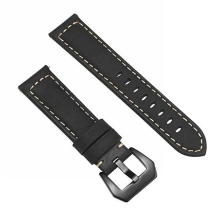 Huawei Watch GT split læder black Spænde Urrem - Sort