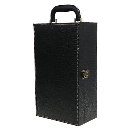 Viinipullon nahkainen luksuslaukku 2 punaviinille Samppanjaotelo Kantokahvalla