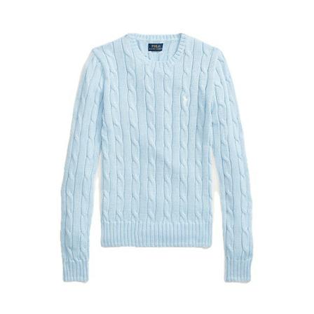 Polo Ralph Lauren, Rundhals sweater with braid Niebieski, Kobieta, Rozmiar: L