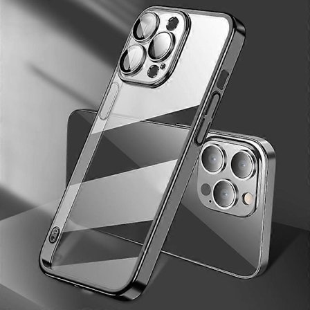 X-LEVEL Elektropletteret TPU+PC Cover til iPhone 15 Pro med Integreret Kameralinsebeskytter
