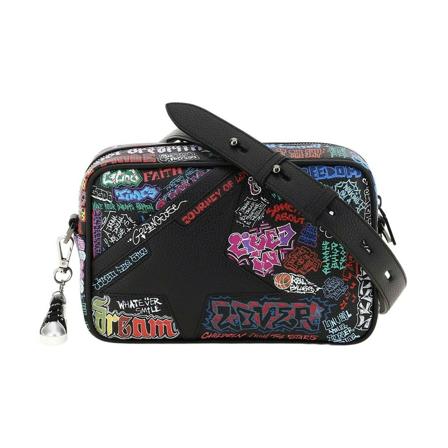 Golden Goose, crossbody bag Zwart, Dames, Maat:ONE Size,leer,print