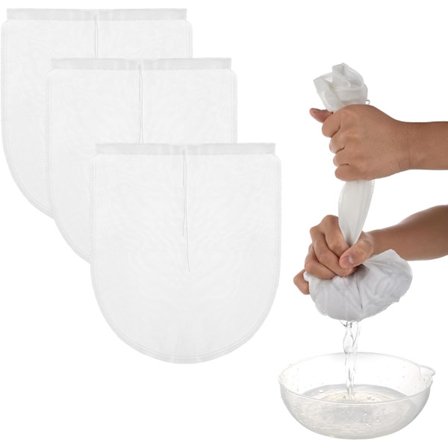 Oste poser, 3 pak 30x25 cm nylon genanvendelig finmasket ostelærred til koldbrygget kaffe yoghurt mandel soja havre mælk