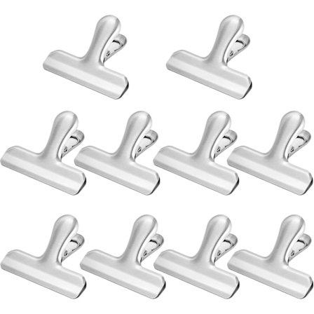 10 stk. rustfrit stål lukkeklemme pose klemme metal klemme 76mm