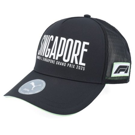 Formula One - Motor Svart trucker Keps - F1 Logo 25 Race Special Singapore Puma Black A-Frame Trucker @ Hatstore