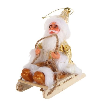 Sittende slede julenisse juledukkefigurer 5 5