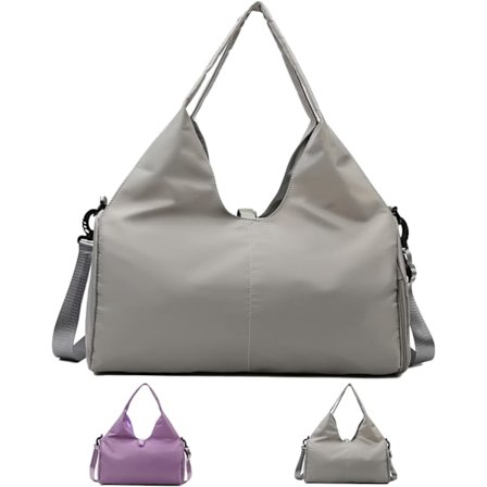 Sports Bag(Grå), Treningsbag med skofag for treningsbag,