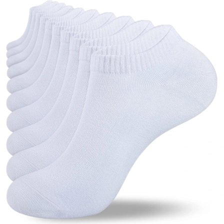 Træningsstrømper til mænd Sportsstrømper Hvide Sorte Grå (10-pak) Løb Atletiske Ankelstrømper Åndbare Bomuldsstrømper Lave Strømper til Mænd...