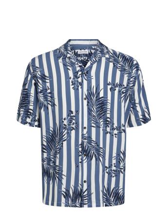 Jjjeff Resort Aop Shirt Ss Jnr Blue Jack & J S