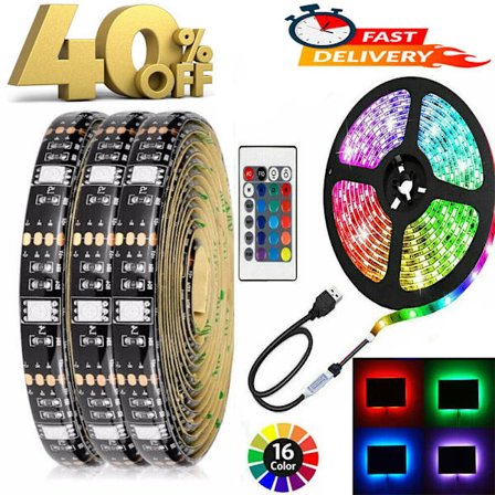 1-5M USB LED-strimmel lys RGB-farve 5050 skiftende tape skab køkkenbelysning