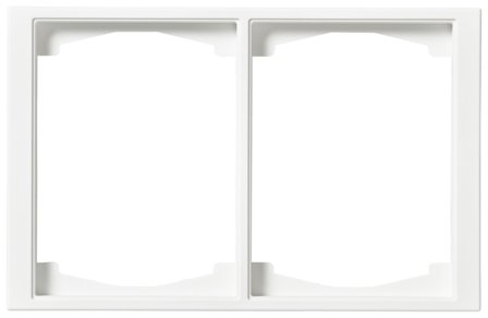 ABB 1722F100-884 Täckram 2-fack, vit, 100 mm, Strömbrytare & vägguttag