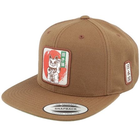 Yapan - Brun snapback Keps - Maneki-neko Tan Snapback @ Hatstore