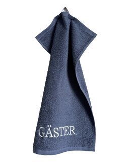 Gästhandduk med brodyr Mörkblå - Classic Textiles