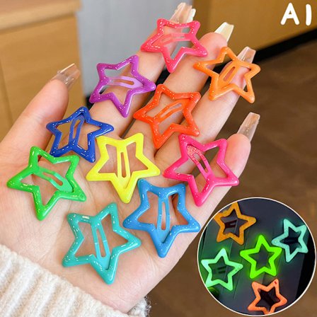 10 STK Candy Color Luminous Star Hårspænder Til Børn Piger Hovedw