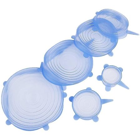 Super-strækbare silikone låg til skåle, universelle låg, nemme at sætte på, låg