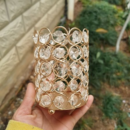 Krystal lige skønhedspenholder, skrivebordsfrisør neglebutik øjenbrynsbørste opbevaringsrør