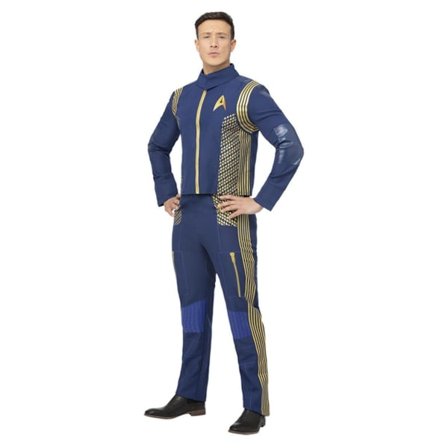 Star Trek: Discovery Herr Kommando Uniform Kostym Set L Blå/Guld