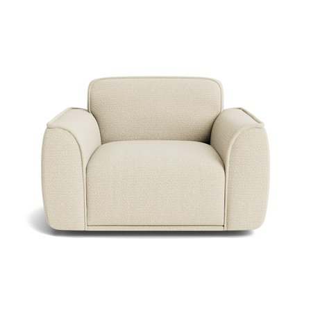 Tüsday Sessel in Raisa Creme, moderner Polstersessel mit breiten Armlehnen und weichem Bezug, komfortabler Loungesessel für Wohnzimmer, 78cm.