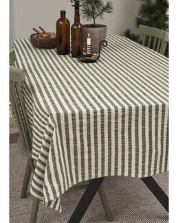 Borddug garnfarvet stribe med bæk&bølge effekt 150x250 cm Grøn