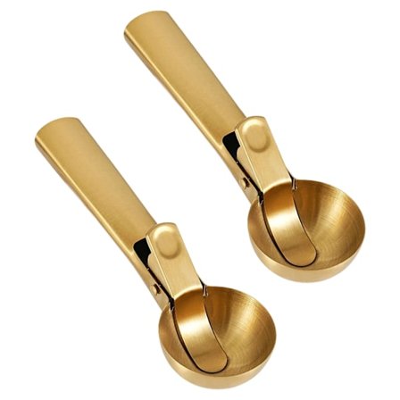 Professionel isske med udløserknap Praktisk konstruktion i rustfrit stål Tåler opvaskemaskine Køkkenredskab