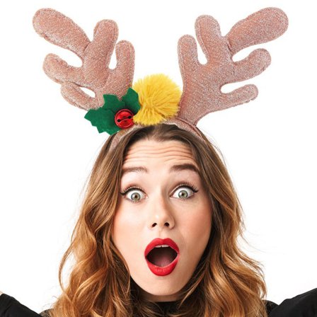 Guldglittrande Juldiadem med Renhorn