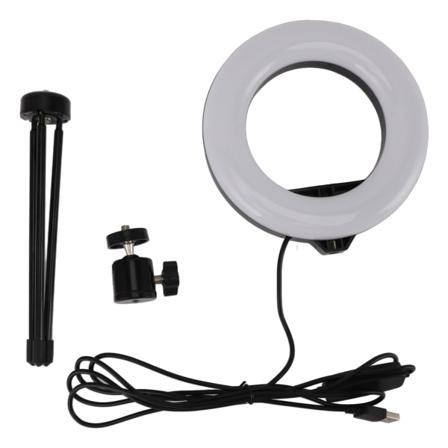 Selfie Ring Light 3 farver 10 lysstyrker LED skrivebordslampe med stativ til livestreaming makeup USB 5V