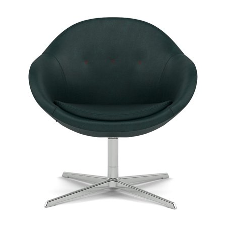 Varier Furniture Kokon Club - Green Leather - Chrome base