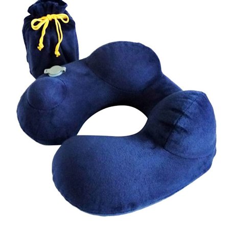 Oppblåsbar U-formet pute Reise oppblåsbar pute BLÅ