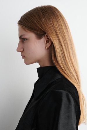 COS Women's Sculpted Mini Hoop Earrings in Gold-coloured