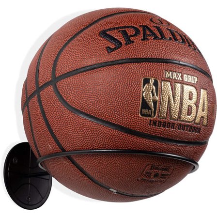Väggmonterad bollförvaring Basketkorg (svart) Svart