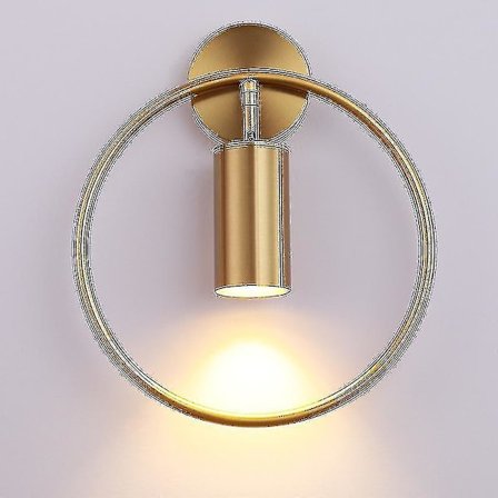 Trådløse væglampetter, Indendørs Batteridrevet Sconce Metal Cirkel Guldfarvet Led Væglamper Armatur VægdekorationBY
