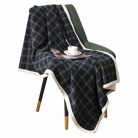 Sherpa Plaid Juleplaid, Blødt og Behageligt Fleece Flannel Tæppe 99 cm X 140 cm