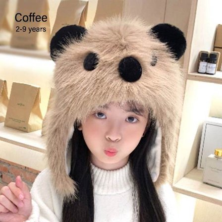 Vinterlue for foreldre og barn, kaffefarget, størrelse 2-9 ÅR