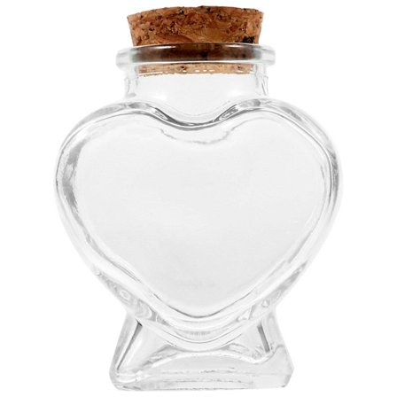 Ønskeflaske Klar Glassflaske Bryllupsgaver Hjerteformet Krukke Glasskrukke med Kork