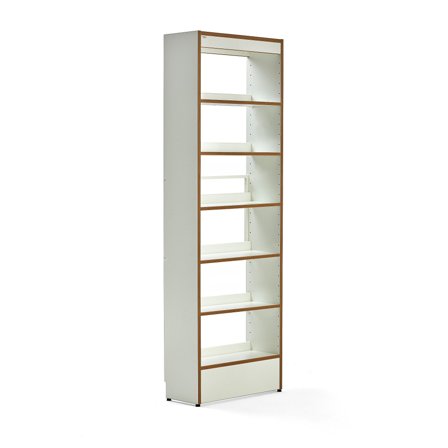 Bibliotheksregal STORY, basic, einseitig, 2240x747x305 mm, 6 Fachböden, weiß