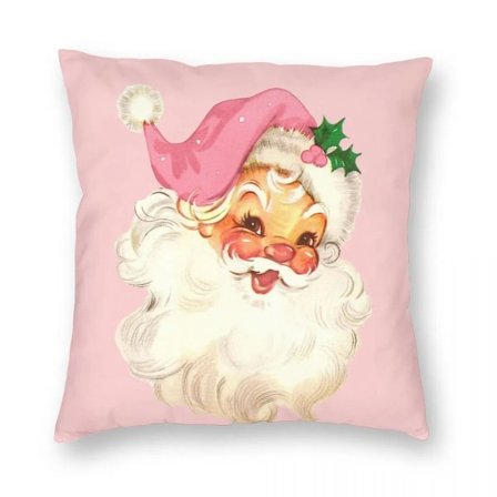 Vintage nissen rosa pute trekk putetrekk barn gave tegneserie juletrykk sofa putevar