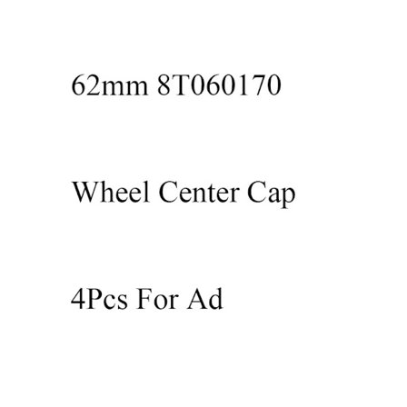 4 st 62mm Fälgnav Kapsel Lock för 8T0601170 A4 B5