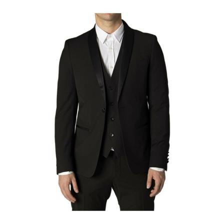 Antony Morato Blazer plain lapel collar Sort, Herre Jakkesæt Blazer