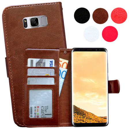 Tyylikäs nahkainen lompakko Samsung S8:lle Svart
