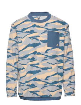 Txt Print Crew Sweat-shirt Tröja Multi/mönstrad Adidas Golf