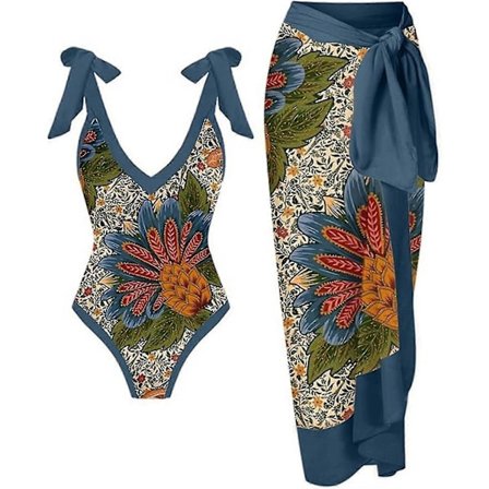 Dame Todelt Vintage Badedragt Mavekontrol Monokini Bikini 2-delt Badedragter Todelt Mavekontrol Tankini Sæt