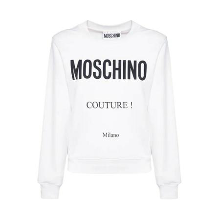 Moschino, Couture Sweatshirt Biały, Kobieta, Rozmiar: 2XS