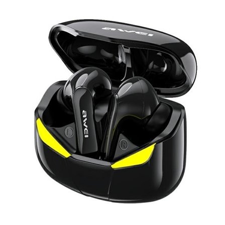 AWEI Bluetooth 5.0 T35 TWS hörlurar + gaming dockningsstation svart/svart