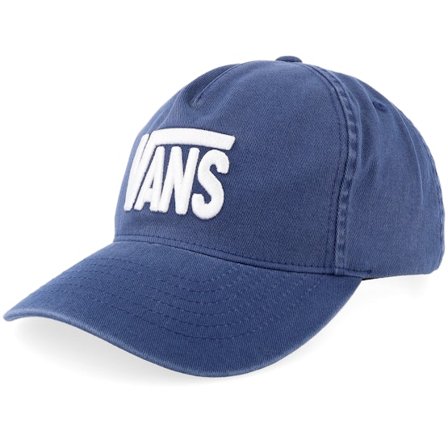 Vans - Blau Unconstructed Cap - Stretch Logo Deep Indigo A-frame Adjustable @ Hatstore